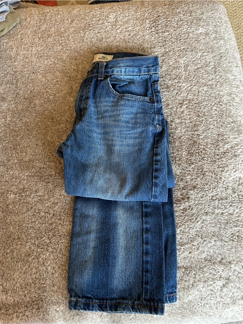 Levi's 505 Regular Blue Denim Jeans with Contrast Stitching Boys 14 Slim
